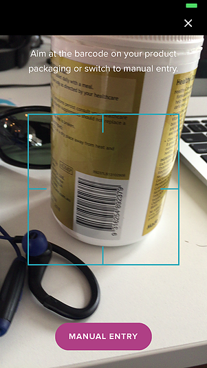 App barcode scan screenshot
